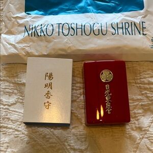 *New* Japanese Nikko Toshogu Shrine Incensed Red Omamori Amulet Charm- Import